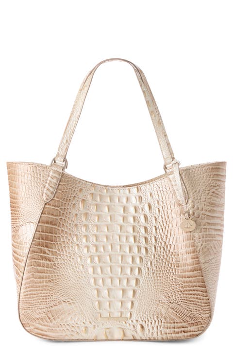 Aliza Croc Embossed Leather Tote