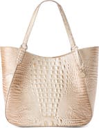 Brahmin Aliza Croc Embossed Leather Tote