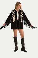 NASTY GAL Real Suede Embroidered Western Shirt