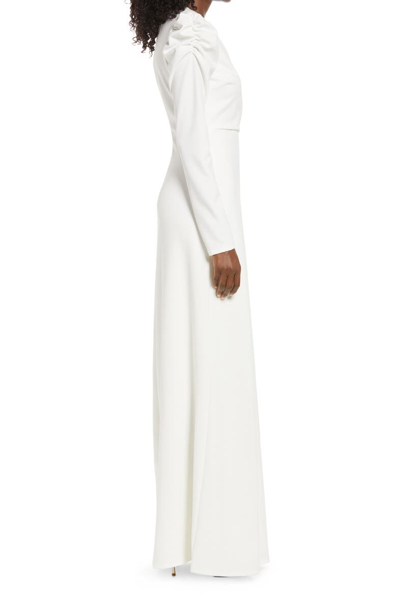 With a Passion Long Sleeve Gown, Alternate, color, WHITE