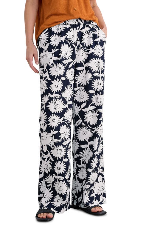 Shop Seasalt Cornwall Poolfield Wide Leg Pants In Daisy Shadow Inkwell