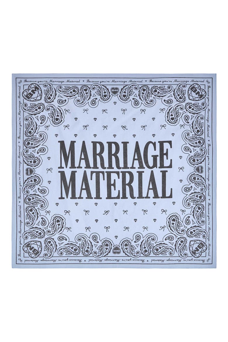 Marriage Material Collection Printed Bandana, Main, color, Blue