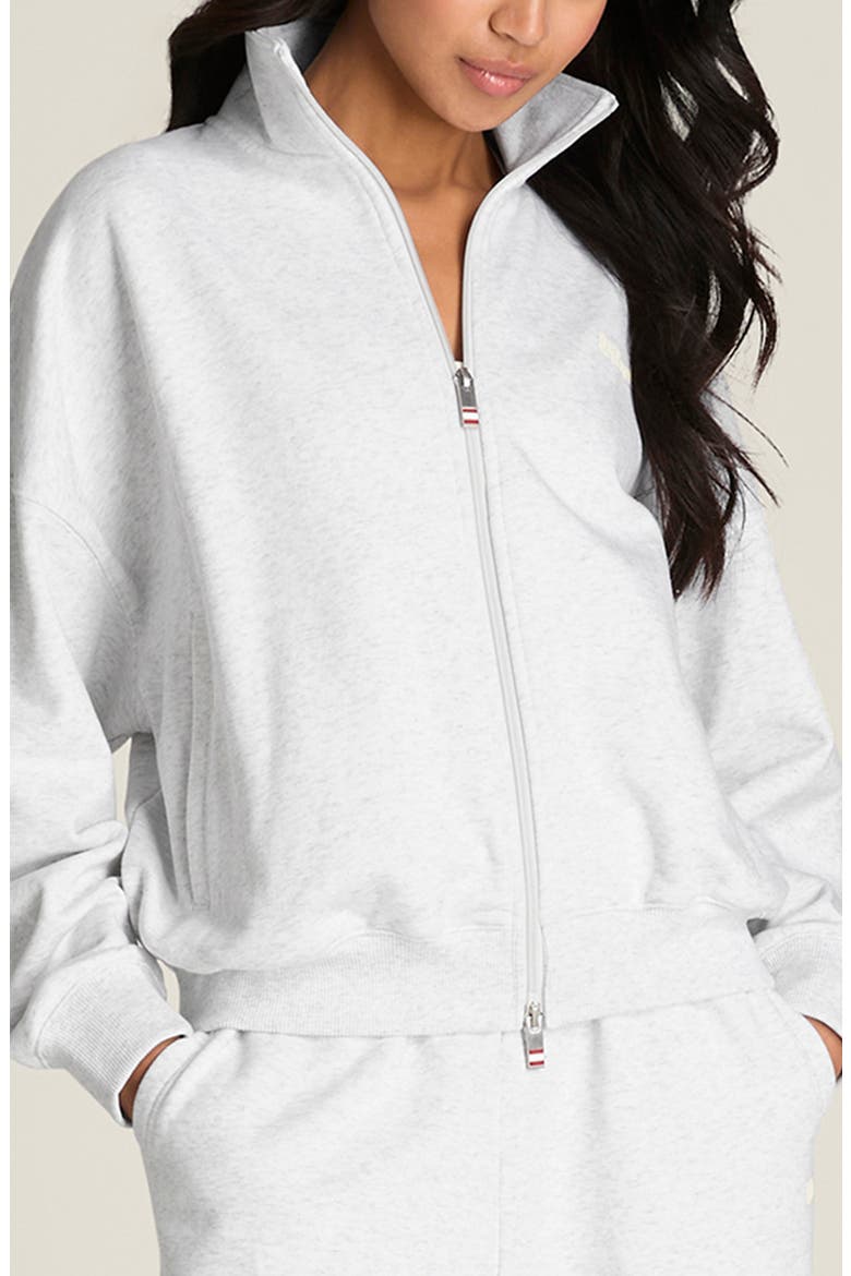 Two Way Zip Stretch Cotton Blend Sweatshirt, Main, color, CLOUD HEATHER