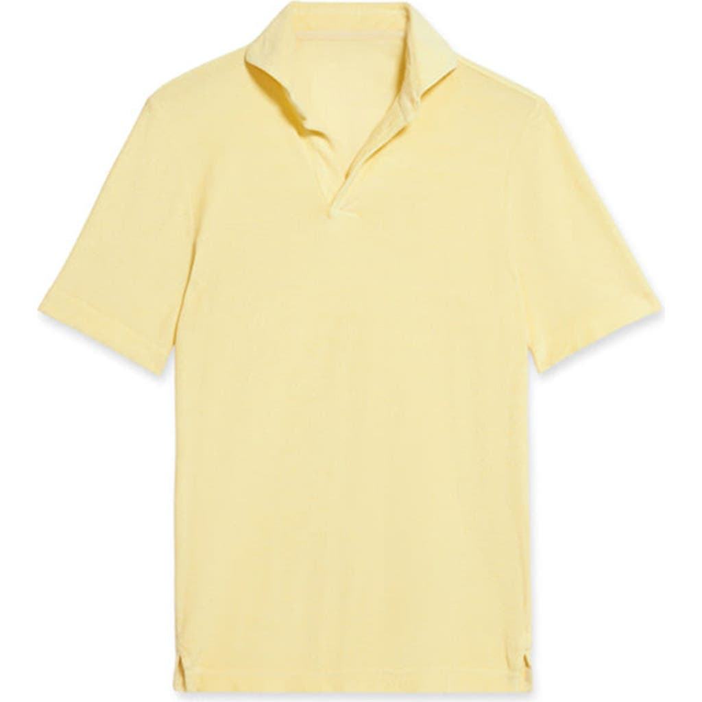 Fortela Sullivan Terry Cloth Jersey Polo In Yellow