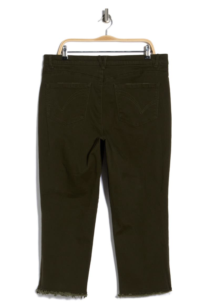 High Waist Slim Straight Leg Jeans, Alternate, color, DUFFEL GREEN