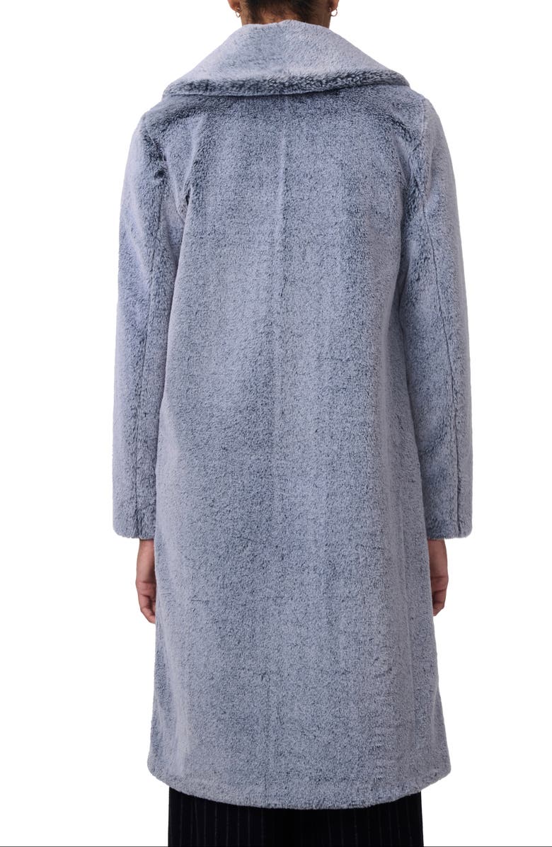 Bernardo Shawl Collar Faux Fur Coat, Alternate, color, Grey