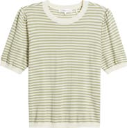 FRAME The Stripe Gather Crop Cotton & Modal Sweater