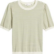 FRAME The Stripe Gather Crop Cotton & Modal Sweater