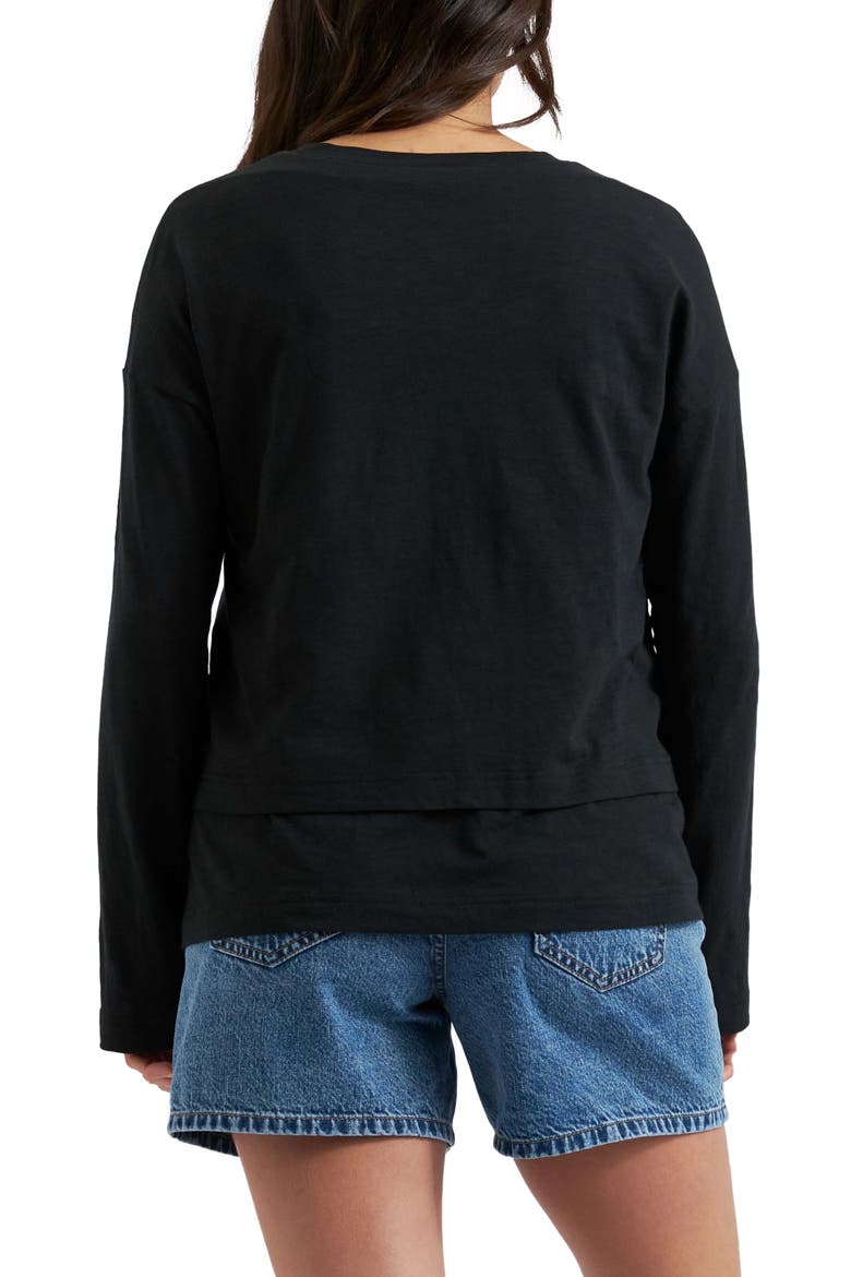Claud Long Sleeve Nursing Top, Alternate, color, BLACK