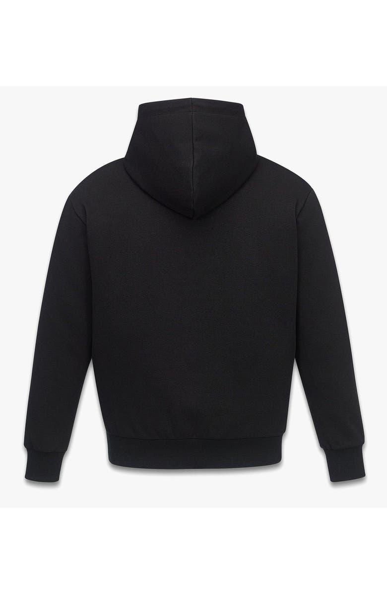 MCM Essential Logo Patch Ponte Hoodie, Alternate, color, Black