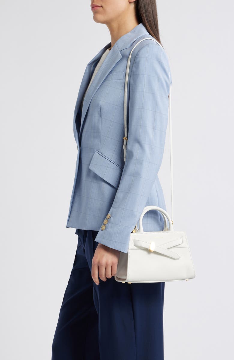 Veronica Beard Mini Dash Leather Top Handle Bag, Alternate, color, Off White