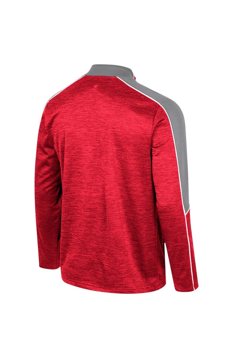 COLOSSEUM Men's Colosseum Scarlet Ohio State Buckeyes Marled Half-Zip Jacket, Alternate, color, Scarlet