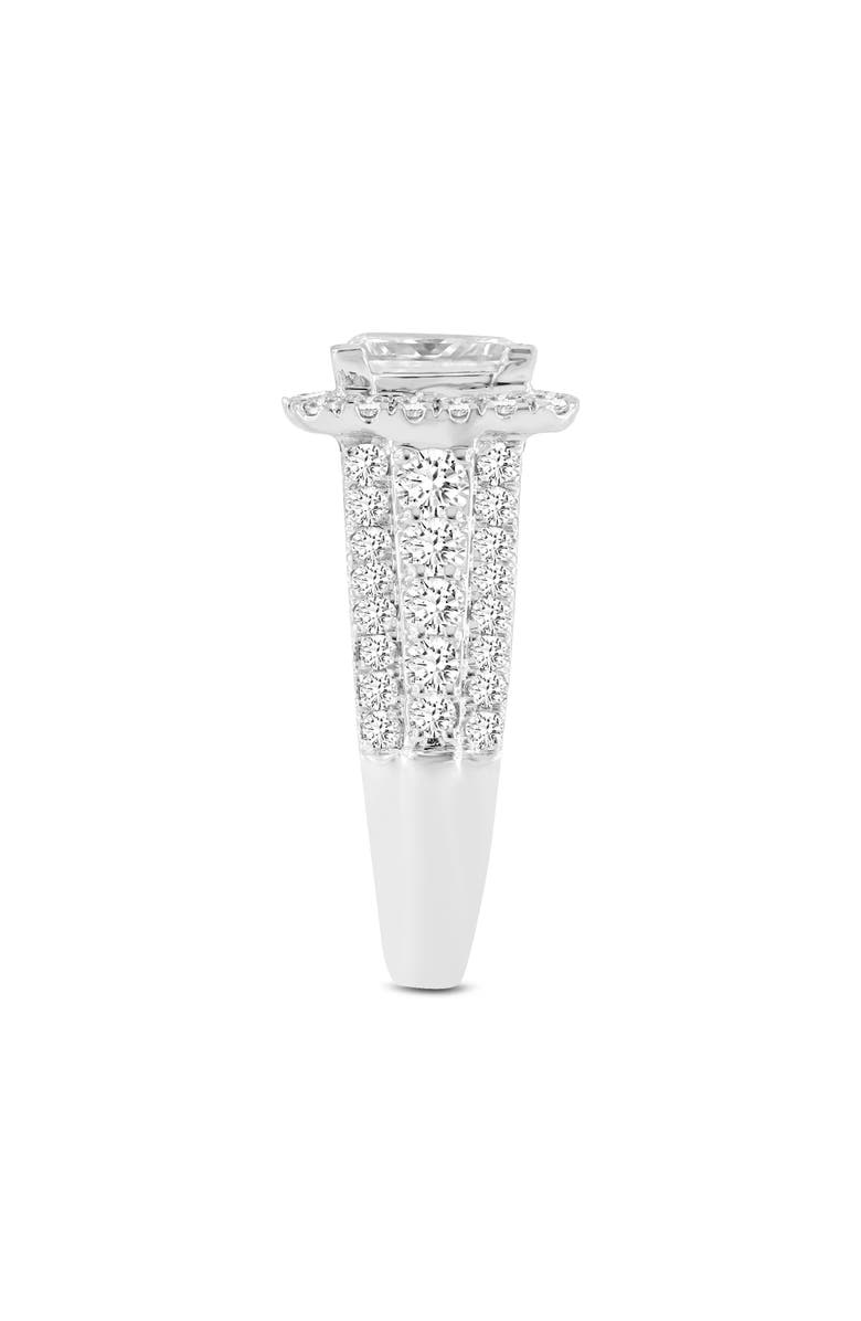 LuvMyJewelry Sofia 14K White Gold Princess Cut Lab Grown Diamond Halo Engagement Ring - 3.35 Ct, Alternate, color, 14K White Gold