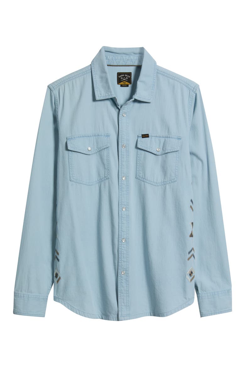Autry Long Sleeve Shirt, Alternate, color, LIGHT INDIGO