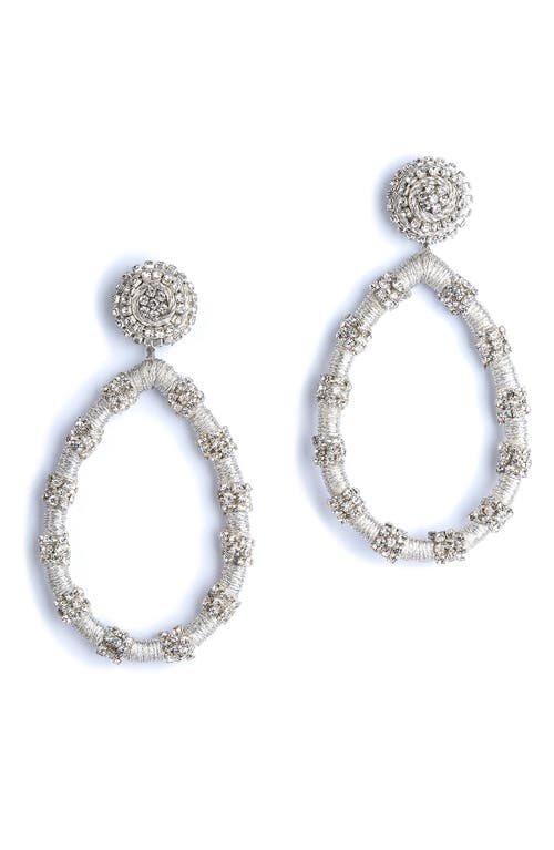 Deepa Gurnani Jackie Statement Drop Earrings in Silver 