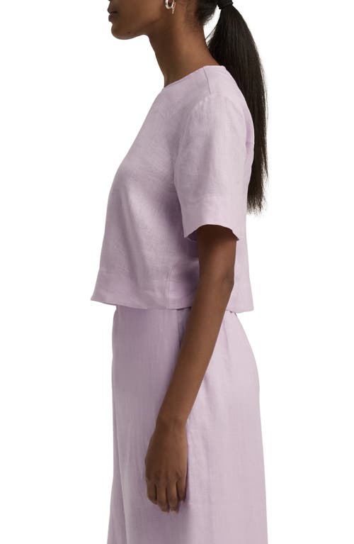 Shop Favorite Daughter The Easy Breezy Linen Crop T-shirt In Wisteria Musk
