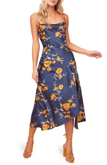ASTR ASTR THE LABEL GAIA FLORAL PRINT SLEEVELESS MIDI DRESS