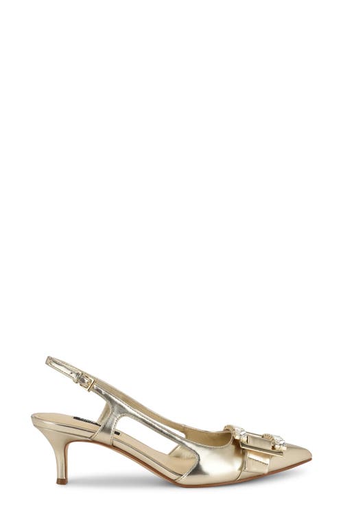 Nine West Neeri Pointed Toe Slingback Pump In Gold