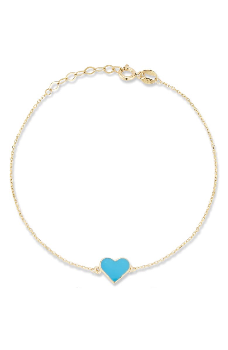 Ember Fine Jewelry 14K Gold Heart Bracelet, Main, color, Gold