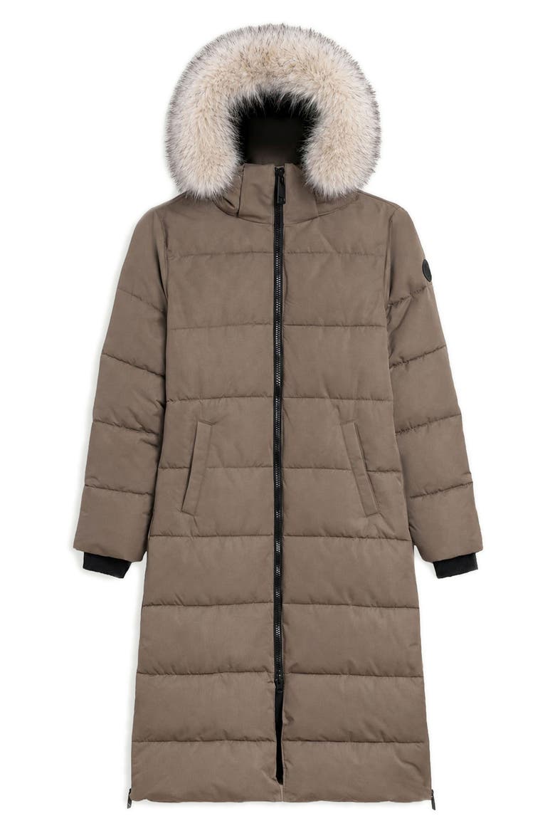 Winter Long Parka with Faux Fur Trim, Alternate, color, MOCHA