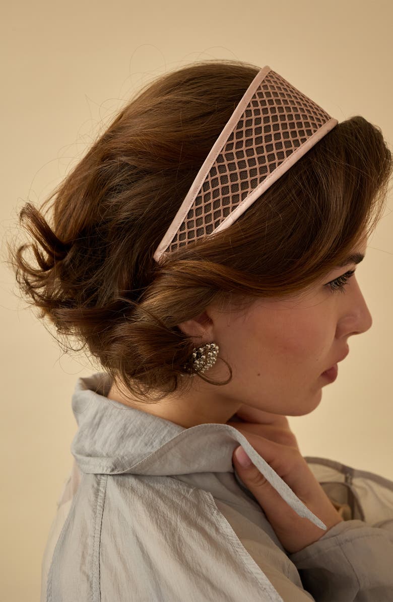 LELET NY Giselle Fishnet Wide Headband, Alternate, color,