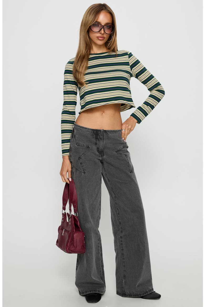 Bentlea Striped Long Sleeve Crop Tee, Alternate, color, MULTI