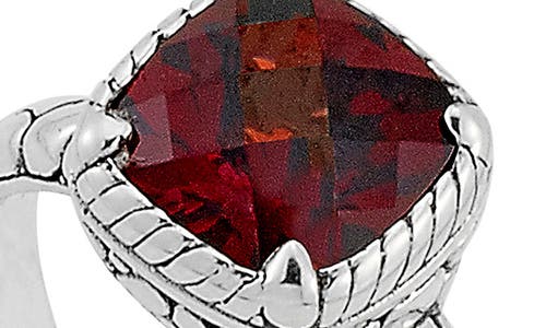 Samuel B. Silver 3.28 Ct. Tw. Garnet Ring In Red