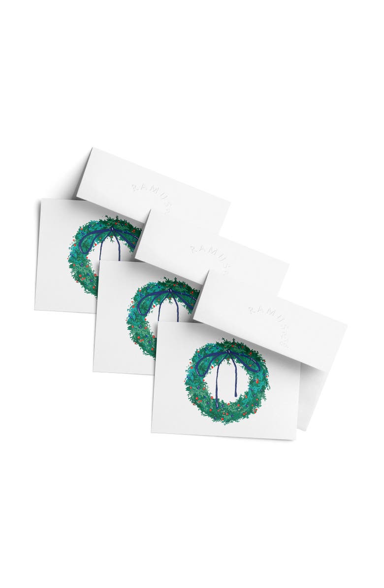 Ramus & Co Winter/Holiday Greeting Card Pack Sets (3 ct) Wreath, Main, color, Multi-Pack