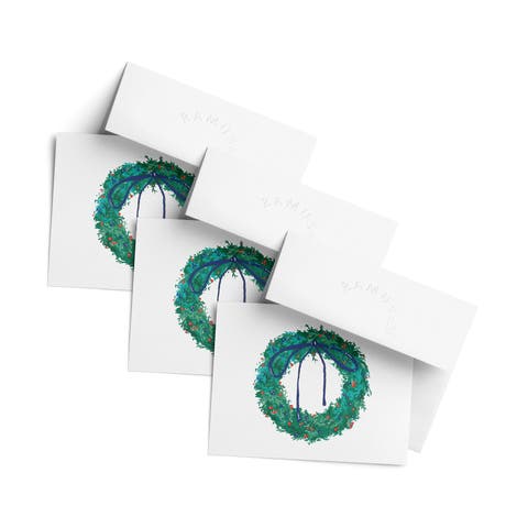 Winter/Holiday Greeting Card Pack Sets (3 ct) Wreath
