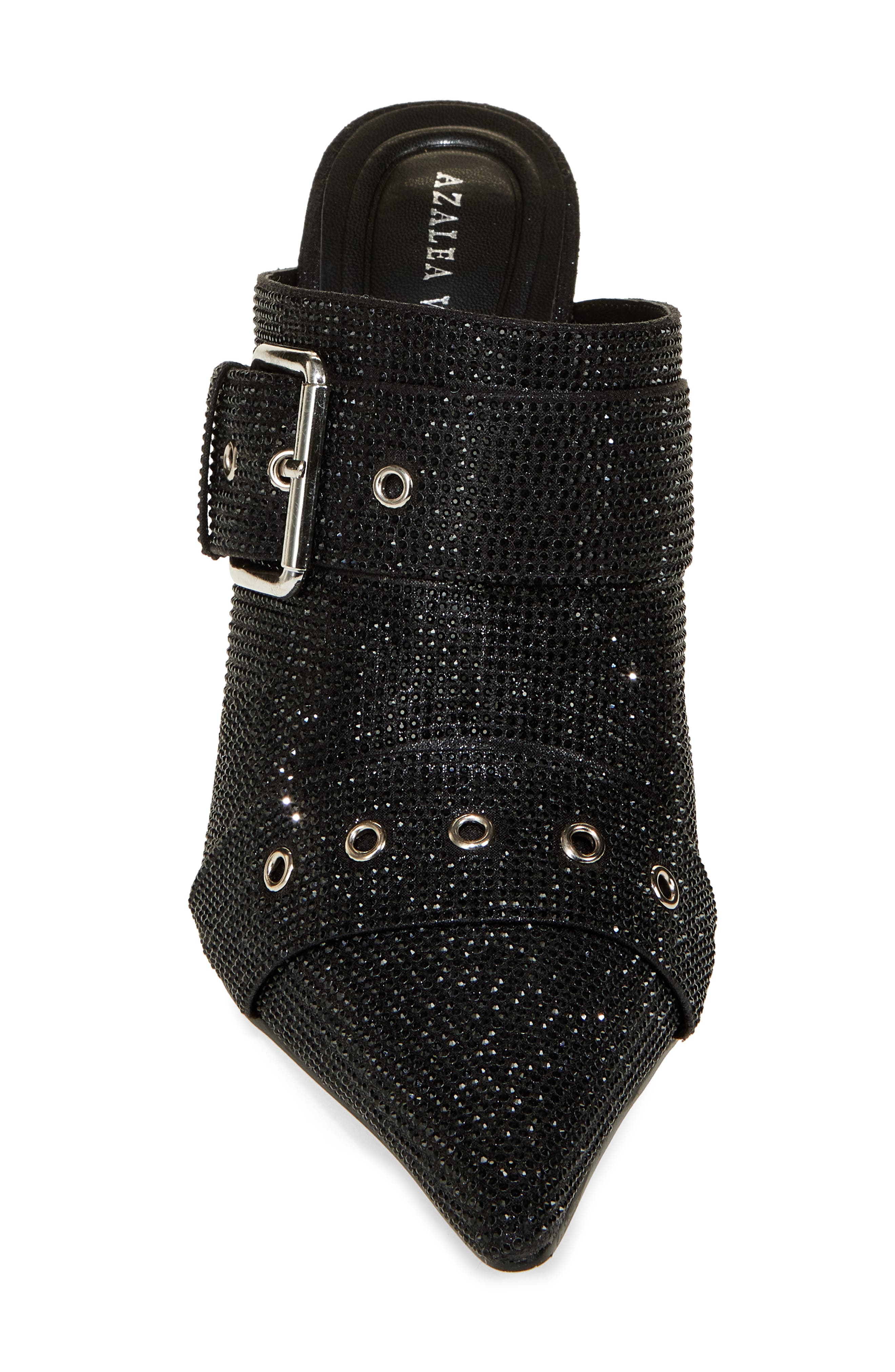 AZALEA WANG Sayge Rhinestone Buckle Strap Mule Pump, Alternate, color, 