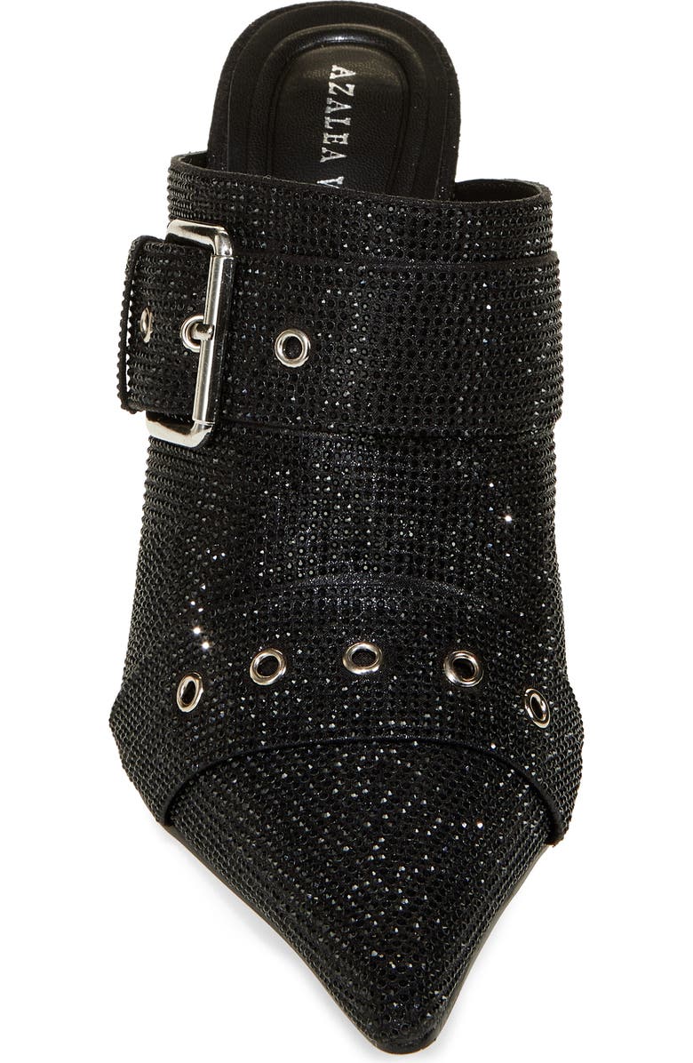 AZALEA WANG Sayge Rhinestone Buckle Strap Mule Pump, Alternate, color,