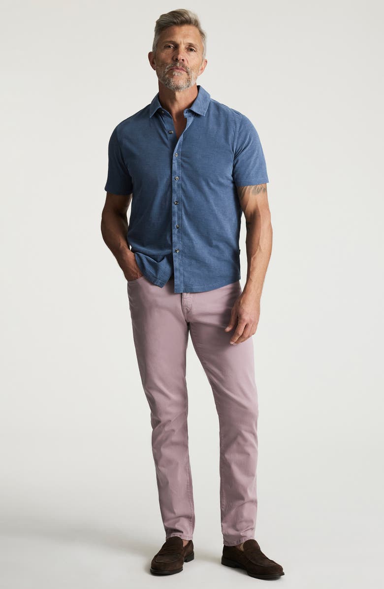 34 Heritage Short Sleeve Slub Cotton Jersey Button-Up Shirt, Alternate, color, 