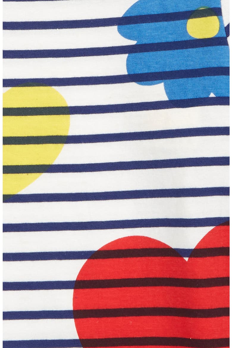 Kids' Everyday Breton Stripe Cotton T-Shirt, Alternate, color, IVORY/ NAVY RAINBOW FLOWERS