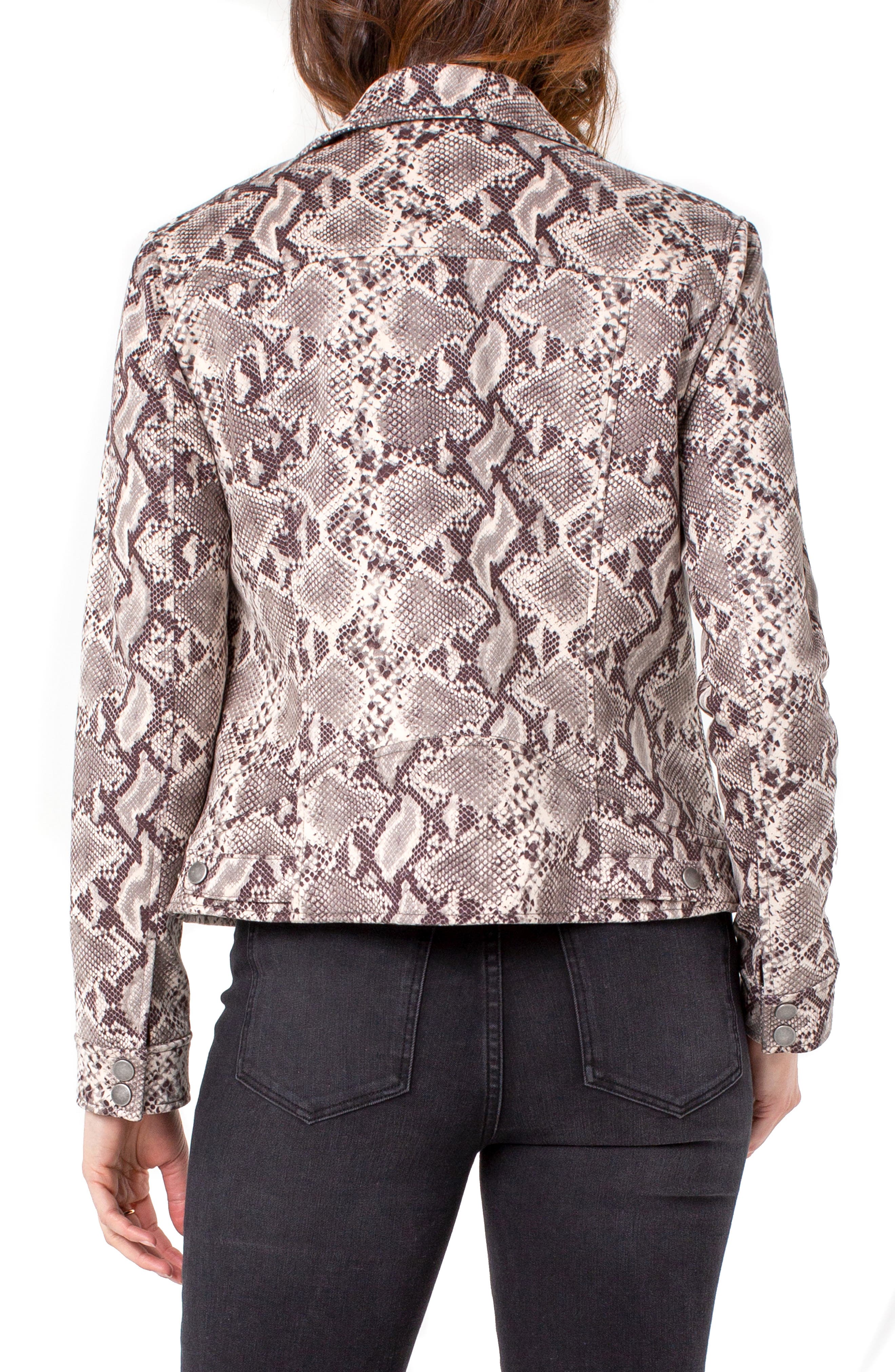 Liverpool Los Angeles Liverpool Snake Print Microsuede Moto Jacket ...