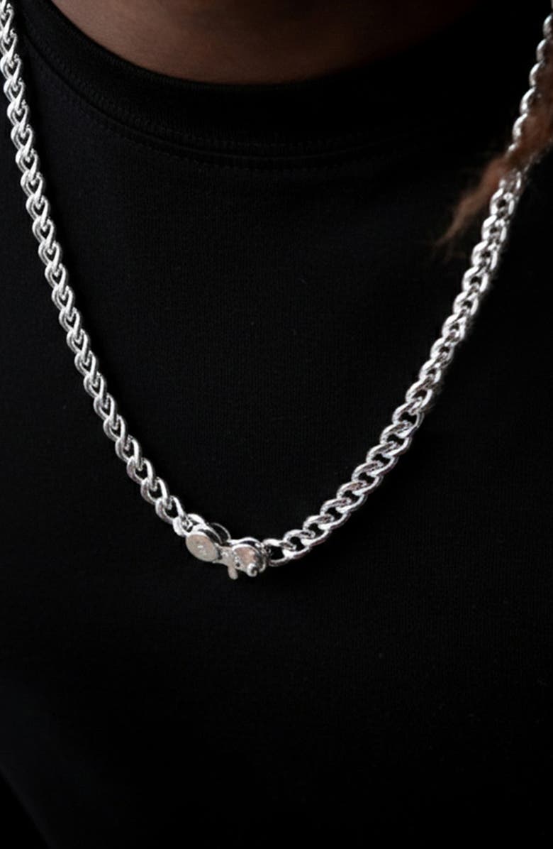 YOJ Forge Curb Chain Necklace  In Silver, Alternate, color, Silver