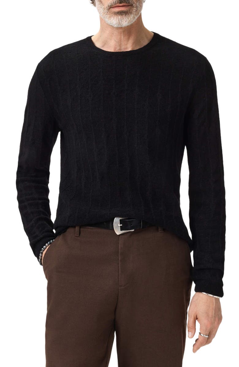 John Varvatos Baiso Crewneck Sweater, Main, color, Black
