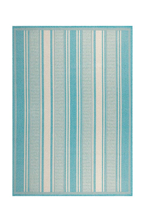 Haynes Modern Double Stripe Indoor/Outdoor Area Rug