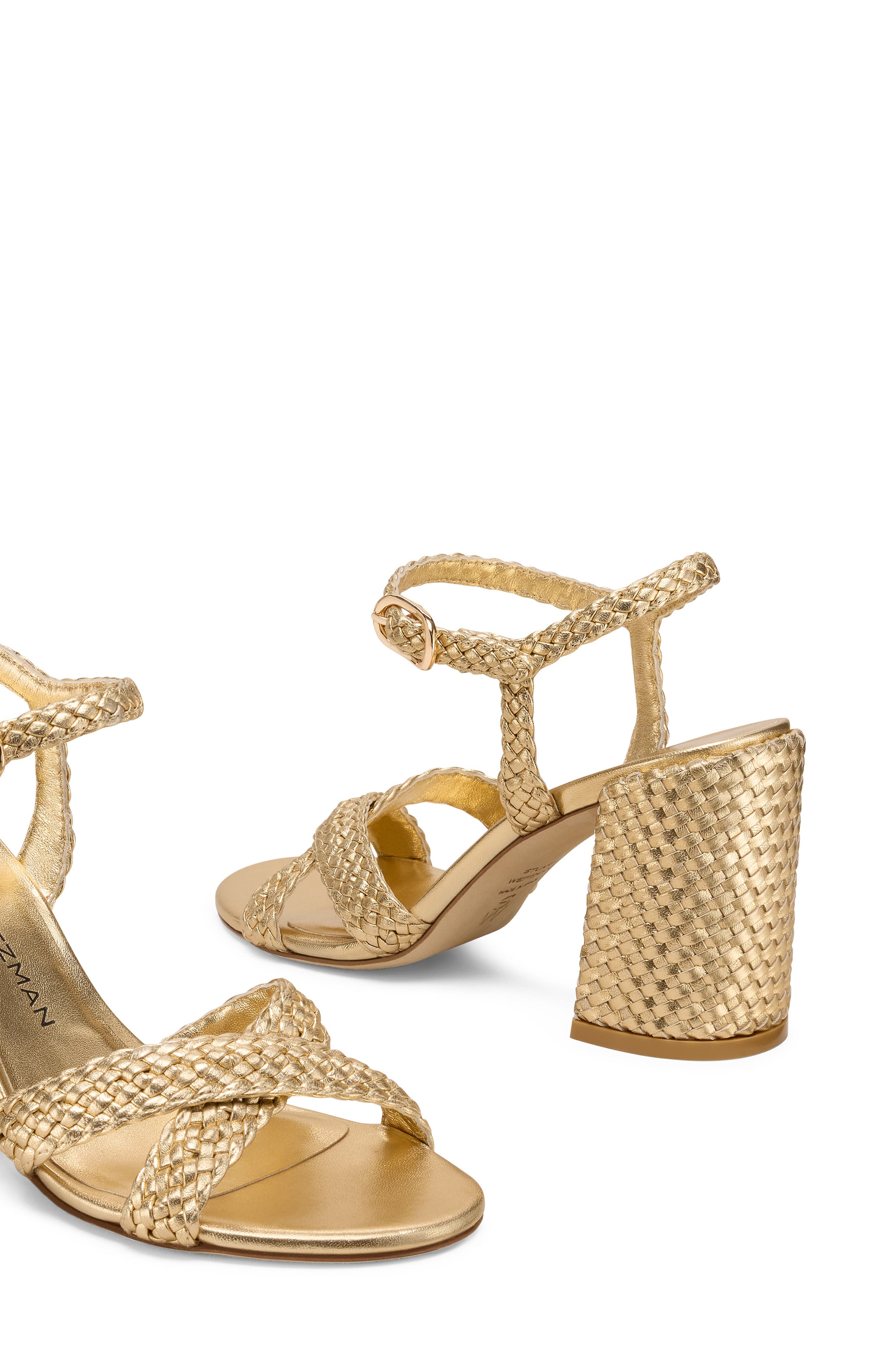 Alyssa Ankle Strap Woven Sandal, Alternate, color, GOLDEN