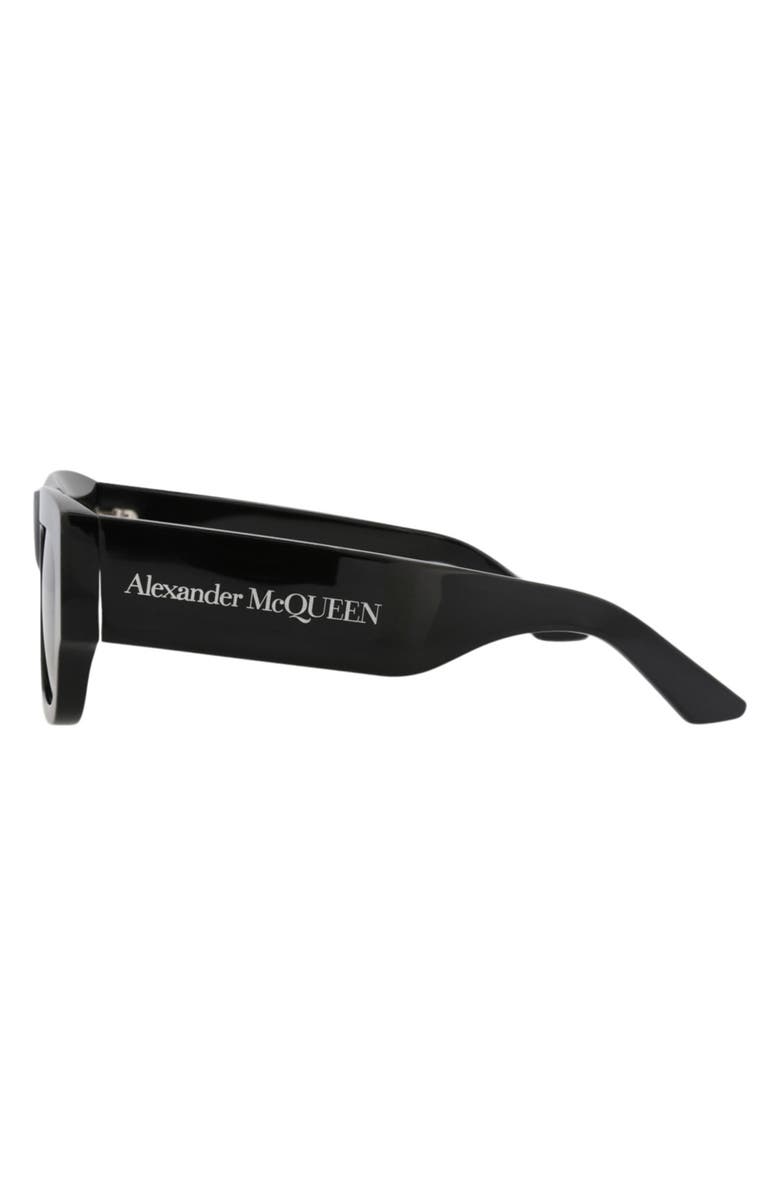 McQueen 53mm Square Sunglasses, Alternate, color, Black Black Grey