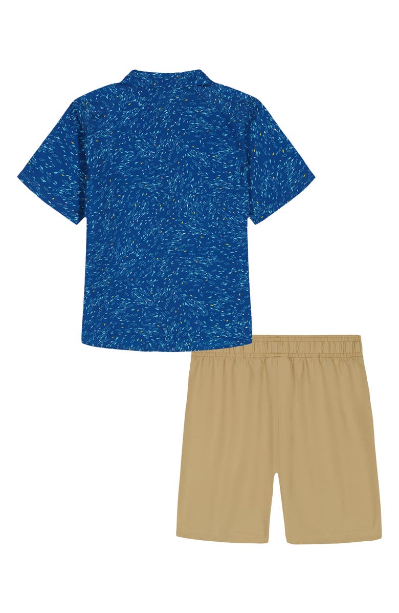 Under Armour Kids' Fish Print Button-Up Shirt & Shorts Set, Alternate, color, Varsity Blue