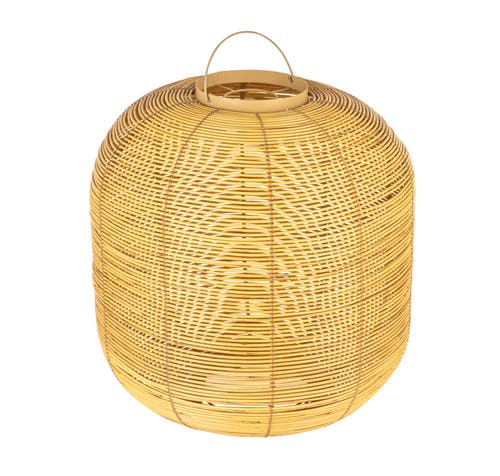 Storied Home Natural Glow Solar Led Lantern, Natural In Brown