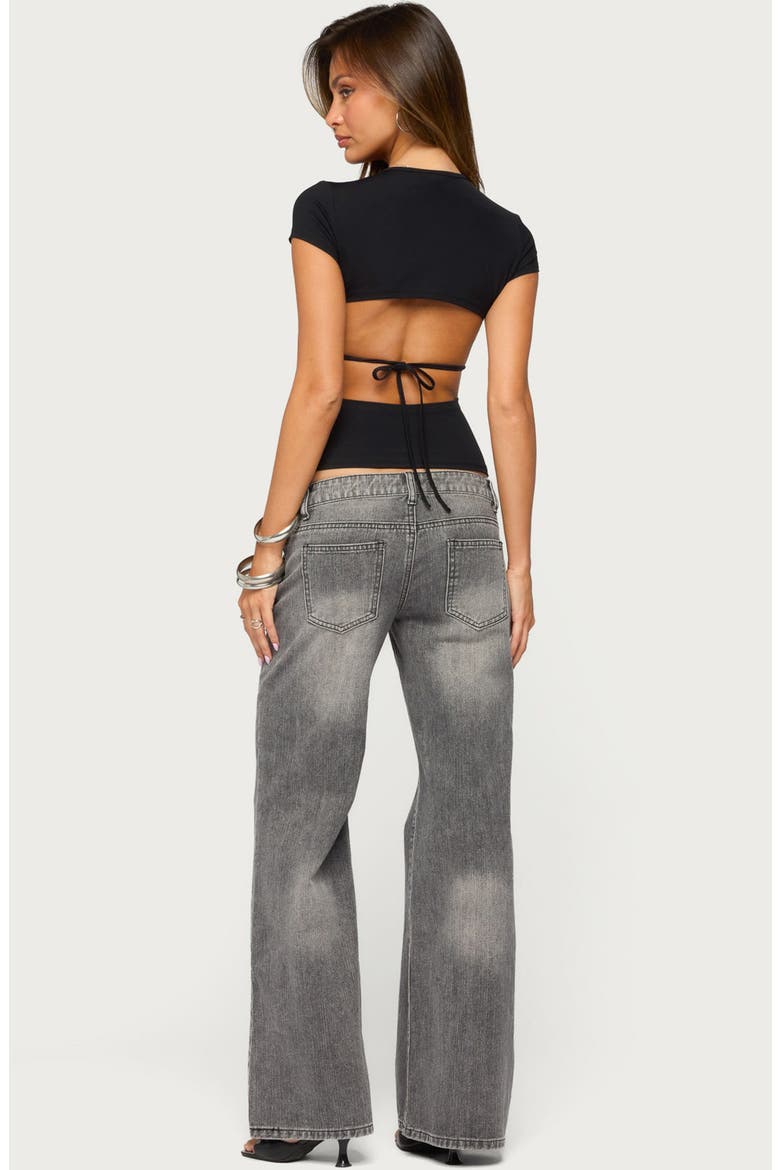 Keala Cutout Back Top, Alternate, color, BLACK