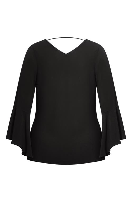 City Chic Bell Sleeve Top In Black