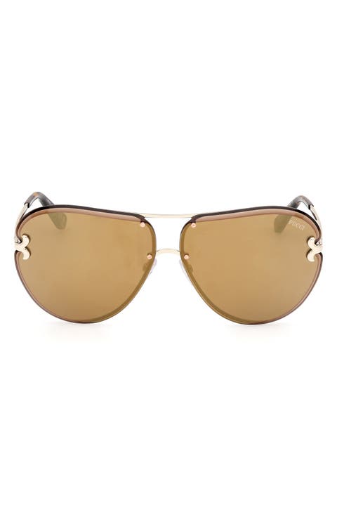 66mm Oversize Pilot Sunglasses