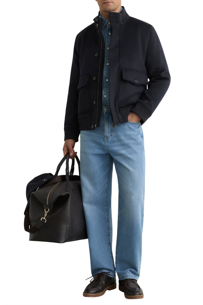 Hadley Wool Blend Jacket, Alternate, color, NAVY