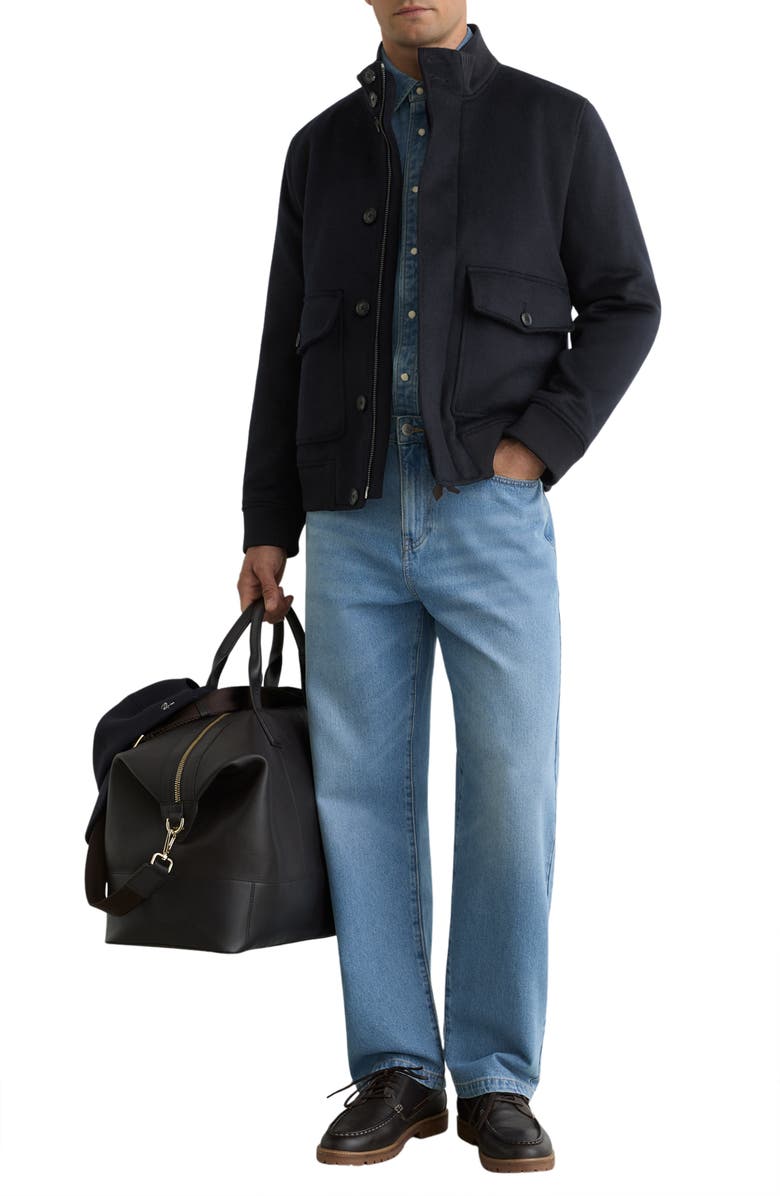 Reiss Hadley Wool Blend Jacket, Alternate, color, Navy