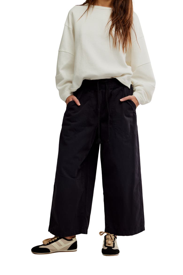 Easy Peasy Wide Leg Drawstring Pants, Alternate, color, BLACK