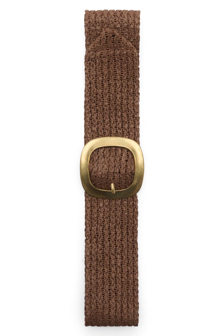 Braided Straw Wide Belt, Alternate, color, BROWN