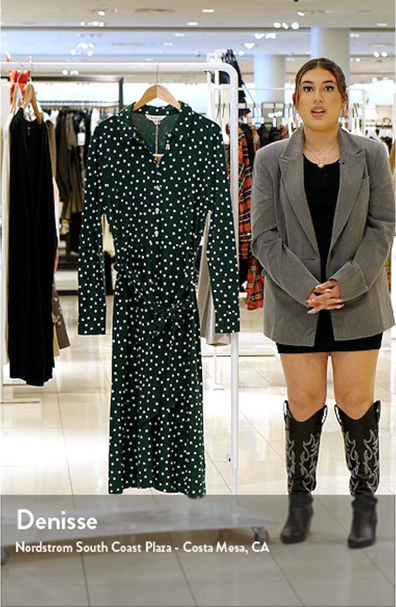 Laura Polka Dot Long Sleeve Jersey Midi Dress, sales video thumbnail