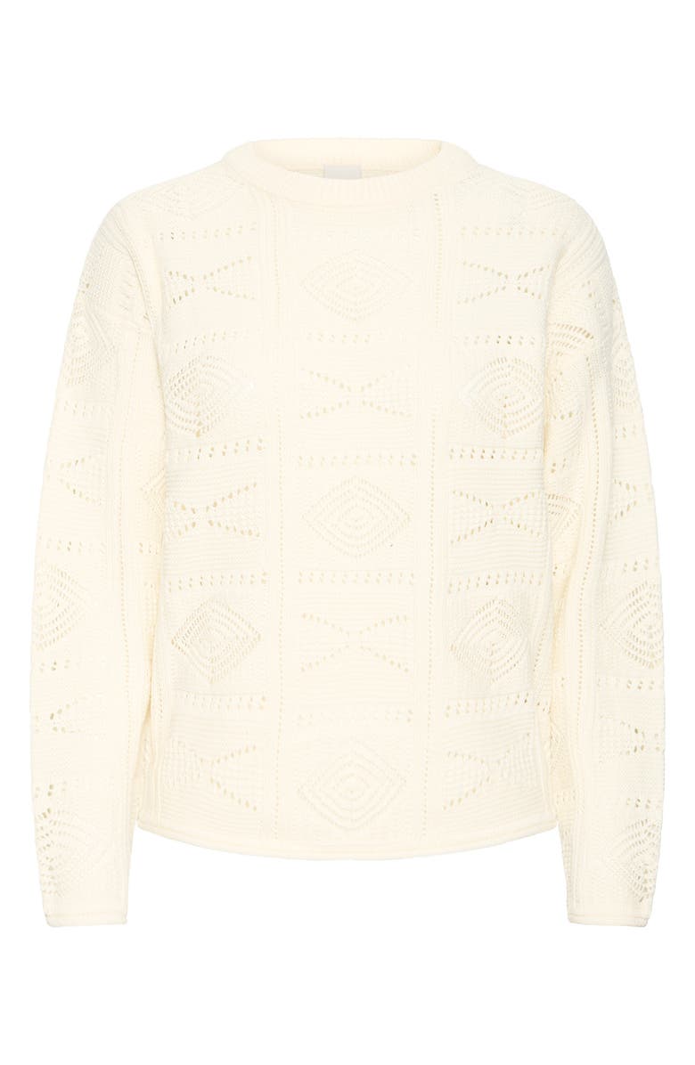 ICHI Ihagnete LS3 Crewneck Sweater, Main, color, Cloud Dancer